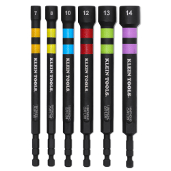 32940M Hollow Magnetic Color-Coded Power Nut Drivers, Metric, 6-Piece Image 