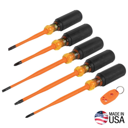 33736INS Screwdriver Set, 1000V Slim-Tip Insulated and Magnetizer, 6-Piece Image