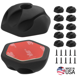 450410 Self-Adhesive Cable Mounting Clips, 3-Slot (10-Pack) Image 