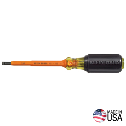 6014INS Insulated Screwdriver, 3/16-Inch Cabinet, 4-Inch Round Shank Image 