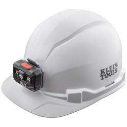 60107RL Hard Hat, Non-Vented, Cap Style with Rechargeable Headlamp, White Image 