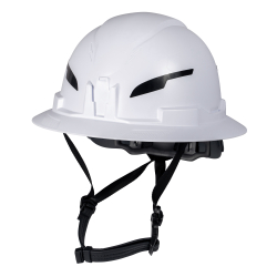 60400T2 Class E Type-2 Hard Hat, Non-Vented Full Brim Style with Chin Strap, White Image