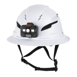 60407T2RL Class C Type 2 Hard Hat, Vented Full Brim with Chin Strap and Headlamp Image 