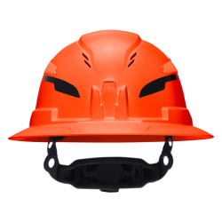 60861T2 Class C Type-2 Hard Hat, Vented Full Brim with Strap, Orange Image