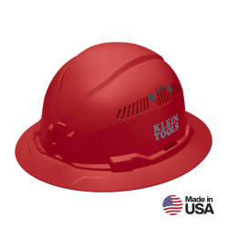 60921 Hard Hat, Vented, Full Brim Style, Red Image