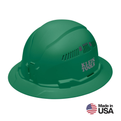 60941 Hard Hat, Vented, Full Brim Style, Green Image