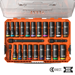 65121IMPCT KNECT™ Deep-Well 3/8-Inch Drive Socket Set, SAE and Metric, 23-Piece Image 