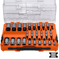 65233HEX Knurled Hex Bit Socket Set, SAE and Metric, 32-Piece Image 