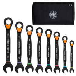 69508M Ratcheting Combination Slide-Lock Wrench Set, Metric, 8-Piece Image