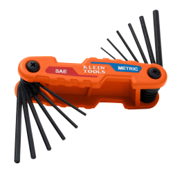 70590 Compact Folding Hex Key Set, 12-Key, SAE, Metric Sizes Image 