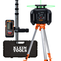 93RLS Green Rotary Laser Level, Self-Leveling with Plumb Spot and Tripod Image 