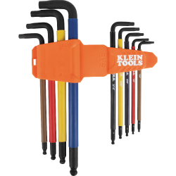 BLS9 Color-Coded Extra-Long L Style Hex Key Caddy Set, SAE, 9-Piece Image 
