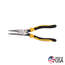 J2068C Pliers, All-Purpose Needle Nose, Spring Loaded, Cuts, Strips, 8.5-Inch Image 