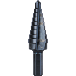 KTSB03 9-Step Drill Bit, 3/8-Inch Hex, Double Straight Flute, 1/4-Inch to 3/4-Inch Image